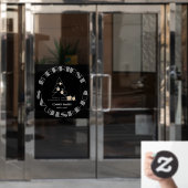 Merrie Kerstmis Zwart en Wit Raamsticker (Kantoordeur)