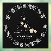Merrie Kerstmis Zwart en Wit Raamsticker (Vel 3)