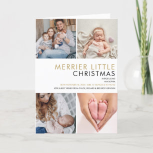 Merrie Kleine Kerst Foto Geboorteaankondiging  Feestdagen Kaart