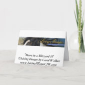 Merrie op een kerstkaart met sneeuwstorm II Kaart (Achterkant)