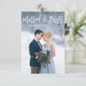 Merried & Bright huwelijksaankondiging Bedankkaart (Staand voorkant)