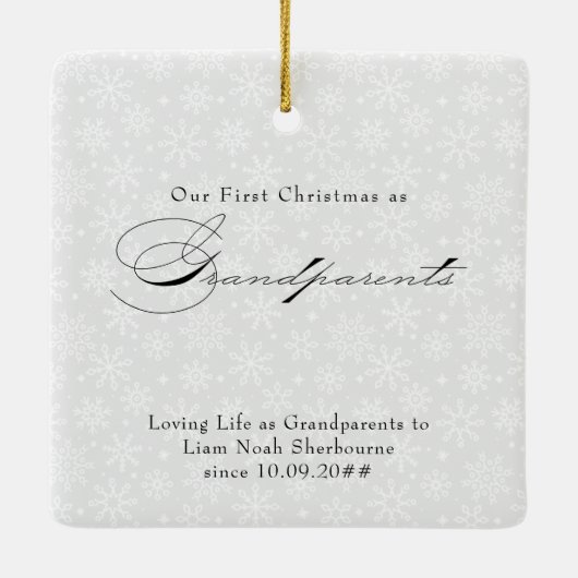 Merrier as Grandouders Vertical Photo Snowflake Keramisch Ornament (Achterkant)