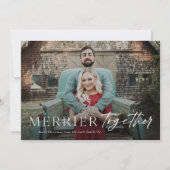 Merrier bij volledige aftapfoto Merry Kerstmis Kaart (Voorkant)