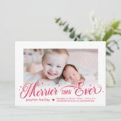 Merrier dan ooit EDITABLE COLOR New Baby Feestdagenkaart (Staand voorkant)