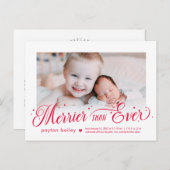 Merrier dan ooit EDITABLE KLOR Baby Vakantiekaart Feestdagenkaart (Voorkant / Achterkant)