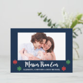 Merrier dan ooit nieuwe babyfoto Snowflake Feestdagenkaart (Staand voorkant)