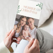 Merrier Little Christmas Een foto groen Kaart