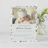 Merrier Little Christmas Geboorteaankondiging Kaar Kaart (Staand voorkant)