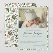 Merrier Little Christmas Geboorteaankondiging Kaar Kaart (Voorkant / Achterkant)