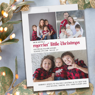 Merrier Little Kerst3 Foto New Baby Feestdagenkaart
