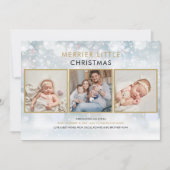 Merrier Little Kerstsnow Photo Birth Feestdagenkaart (Voorkant)