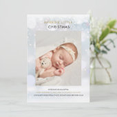 Merrier Little Kerstsnowflakes Foto Birth Feestdagenkaart (Staand voorkant)
