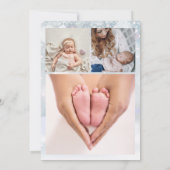 Merrier Little Kerstsnowflakes Foto Birth Feestdagenkaart (Achterkant)