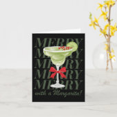 Merrier met een Margarita kerst Drink Margar Kaart (Gele Bloem)
