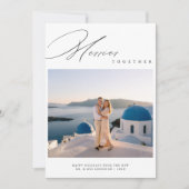 Merrier Samen Pas getrouwd Bestemming Kerst Feestdagenkaart (Voorkant)