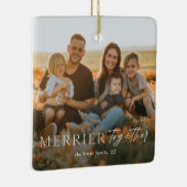 Merrier Samen Script Foto Prettig Kerstfeest Keramisch Ornament (Rechts)