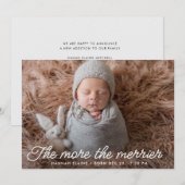 Merrier Script Holiday Birth Announcement Card Aankondiging (Voorkant / Achterkant)