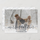 Merrier Together Botanical Merry kerst Feestdagenkaart (Voorkant / Achterkant)