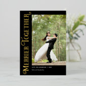 Merrier Together Pas getrouwd gewoon met Kerstmis Folie Feestdagenkaart (Staand Voorkant)