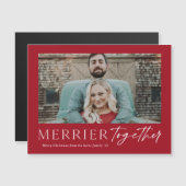 Merrier Together Script Photo Merry Kerstcard (Voorkant / Achterkant)