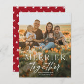 Merrier Together Script Photo Merry Kerstcard (Voorkant / Achterkant)