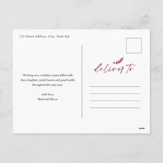 Merrier Together Script Photo Merry Kerstry Feestdagenkaart (Achterkant)