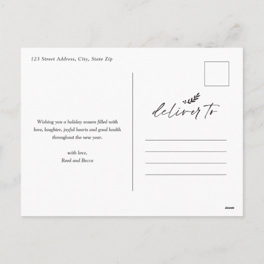 Merrier Together Script Photo Merry Kerstry Feestdagenkaart (Achterkant)