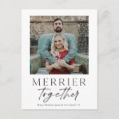 Merrier Together Script Photo Merry Kerstry Feestdagenkaart (Voorkant)