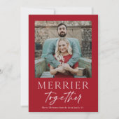 Merrier Together Script Photo Merry Kerstry Kaart (Voorkant)