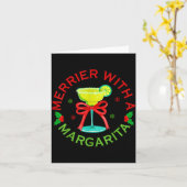 Merrier With A Margarita Christmas Drinking Margar Kaart (Gele Bloem)