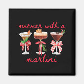 Merrier With A Martini Funny Bachelorette Merry Ch Magneet (Voorkant)