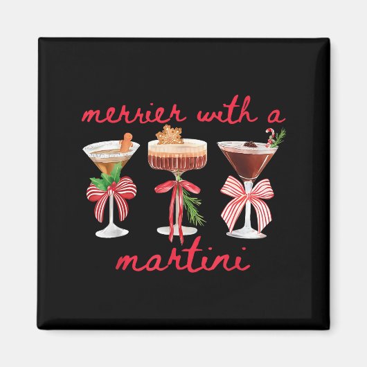 Merrier With A Martini Funny Bachelorette Merry Ch Magneet (Voorkant)