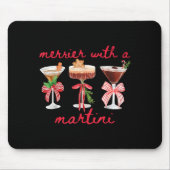 Merrier With A Martini Funny Bachelorette Merry Ch Muismat (Voorkant)