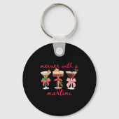 Merrier With A Martini Funny Bachelorette Merry Ch Sleutelhanger (Voorkant)