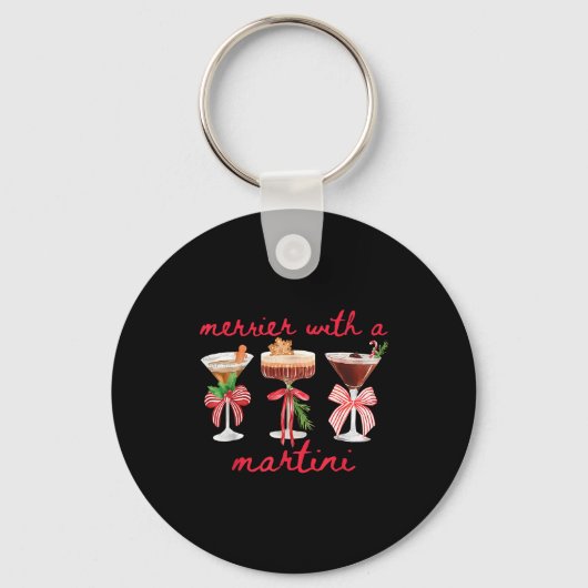 Merrier With A Martini Funny Bachelorette Merry Ch Sleutelhanger (Voorkant)