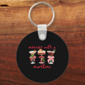 Merrier With A Martini Funny Bachelorette Merry Ch Sleutelhanger (Voorkant)