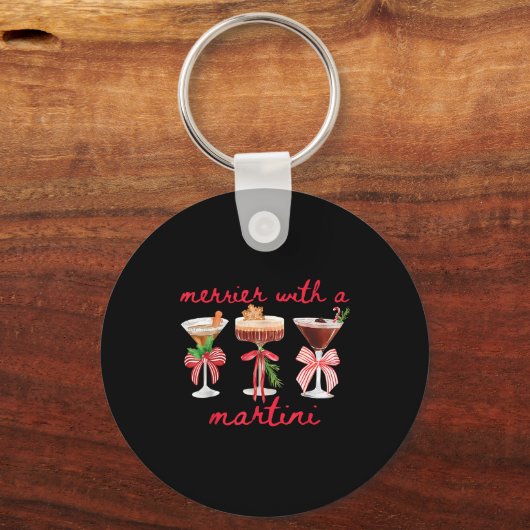 Merrier With A Martini Funny Bachelorette Merry Ch Sleutelhanger (Voorkant)