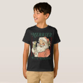 Merrier With A Martini Santa Christmas Tail T-shirt (Voorkant volledig)
