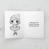 Merriest Christmas Ballerina Kleurplaat Meisje Kaart (Binnen)