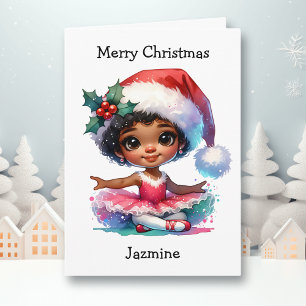 Merriest Christmas Ballerina Kleurplaat Meisje Kaart