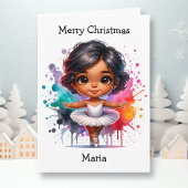 Merriest Christmas Ballerina Kleurplaat Meisje Kaart