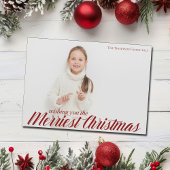 Merriest Christmas Chic Script Fotomagneet Kaart