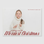 Merriest Christmas Chic Script Fotomagneet Kaart (Voorkant)
