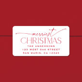 Merriest Christmas Elegant Holiday Return Address Etiket
