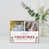 Merriest Christmas Elegant Typography 2 Afbeelding Feestdagenkaart (Staand voorkant)