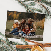 Merriest Christmas Elegant Typography Photo Feestdagenkaart