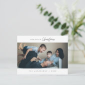 Merriest Christmas Familie Foto, Gezellig Geluk Briefkaart (Staand voorkant)