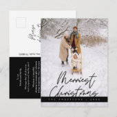 Merriest Christmas Family Foto, Gezellige Groet Briefkaart (Voorkant / Achterkant)