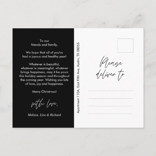 Merriest Christmas Family Foto, Gezellige Groet Briefkaart (Achterkant)