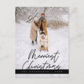 Merriest Christmas Family Foto, Gezellige Groet Briefkaart (Voorkant)